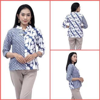 Detail Gambar Model Baju Atasan Krah Sanghai Wanita Nomer 8
