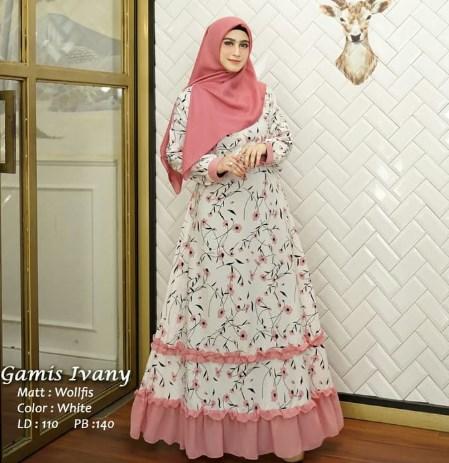 Detail Gambar Model Gamis Kain Motif Bunga Nomer 17