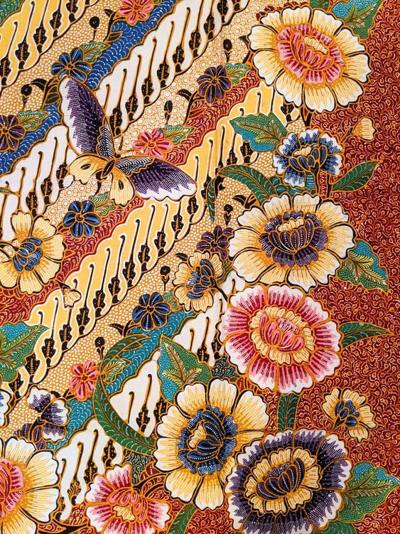 Detail Gambar Motif Batik Bunga Berwarna Nomer 28