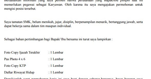 Detail Contoh Surat Lamaran Kerja Di Toko Roti Nomer 10