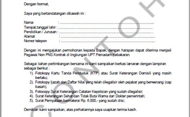 Detail Contoh Surat Lamaran Kerja Dinas Pemadam Kebakaran Nomer 27