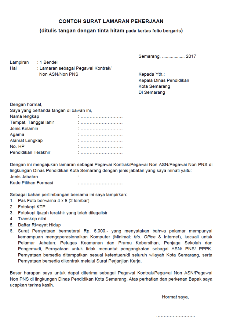 Detail Contoh Surat Lamaran Kerja Filetype Doc Nomer 43