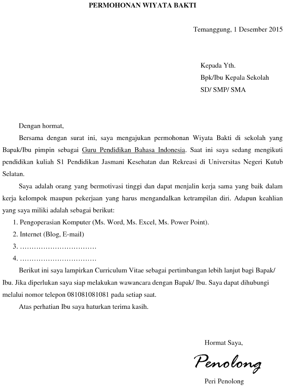 Detail Contoh Surat Lamaran Kerja Guru Bahasa Inggris Nomer 33