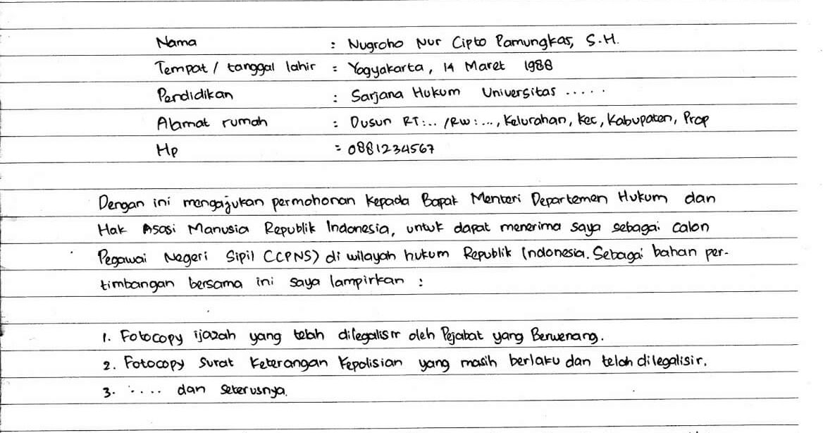 Detail Contoh Surat Lamaran Kerja Guru Smk Nomer 47