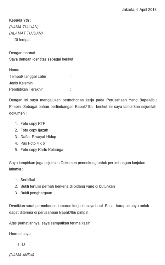 Detail Contoh Surat Lamaran Kerja Hd Nomer 39