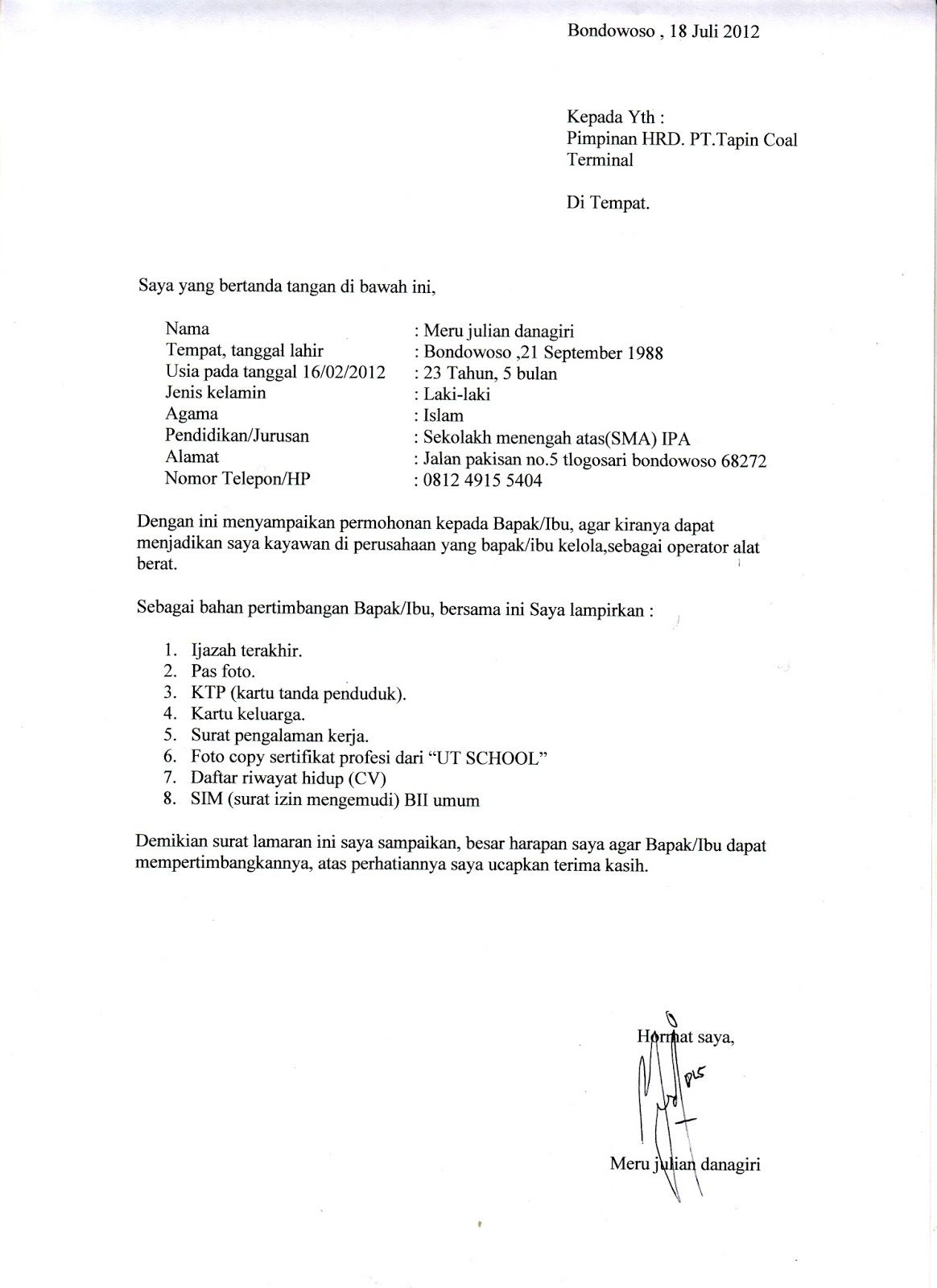 Detail Contoh Surat Lamaran Kerja Hotel Bagian Housekeeping Nomer 44