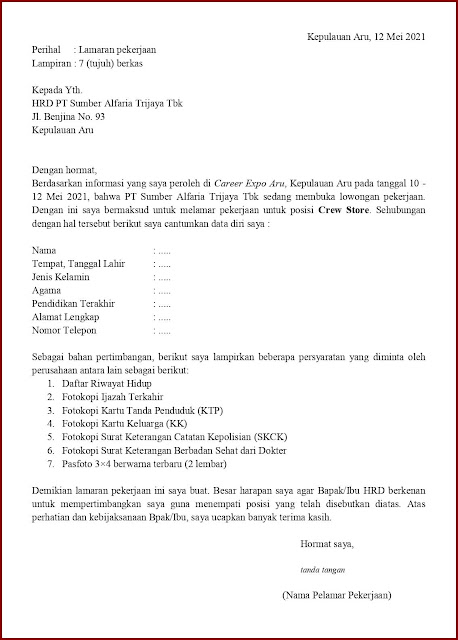 Detail Contoh Surat Lamaran Kerja Jobfair Nomer 45