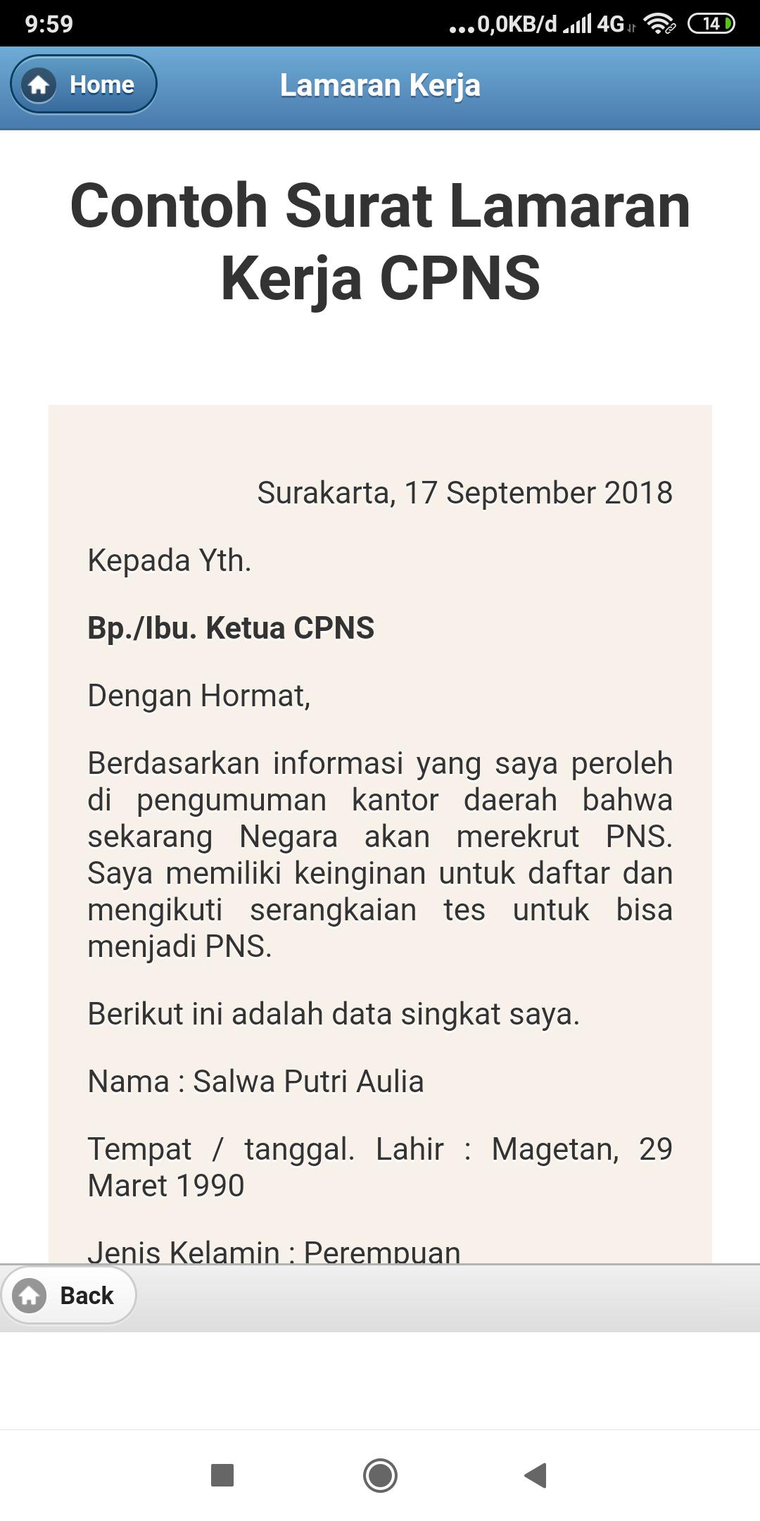 Detail Contoh Surat Lamaran Kerja Kantor Nomer 37