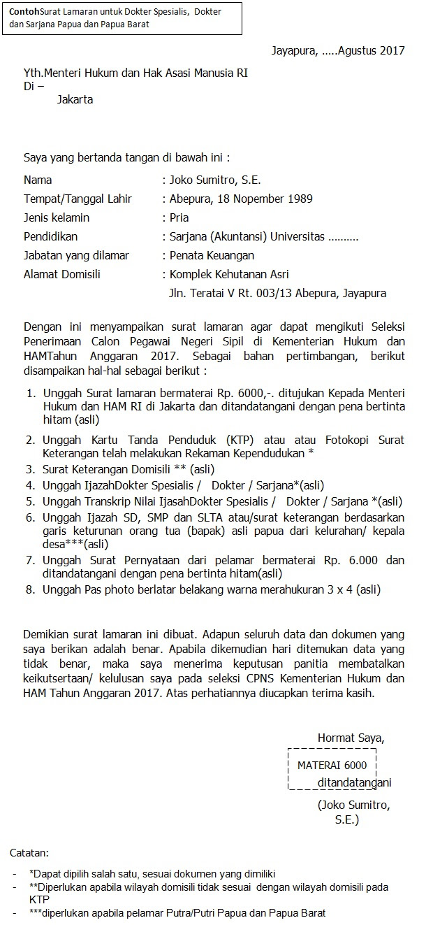 Contoh Surat Lamaran Kerja Kementerian Pertanian - KibrisPDR
