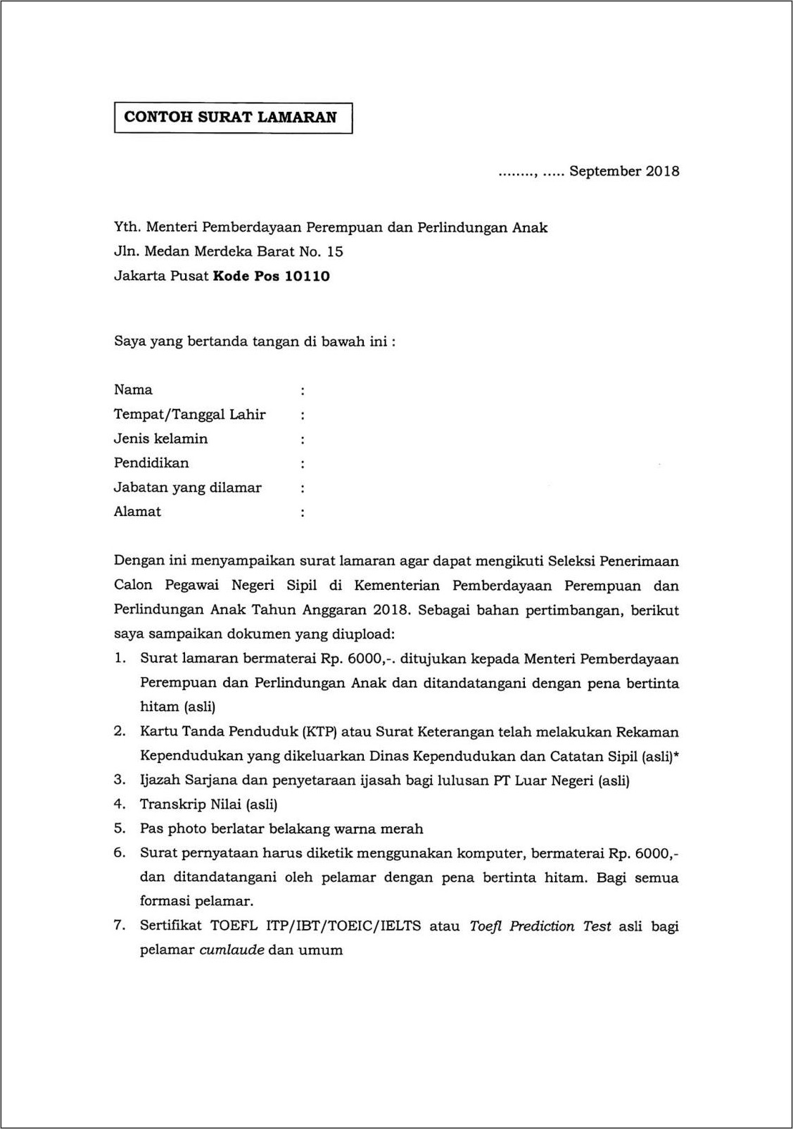 Detail Contoh Surat Lamaran Kerja Kementerian Pertanian Nomer 34