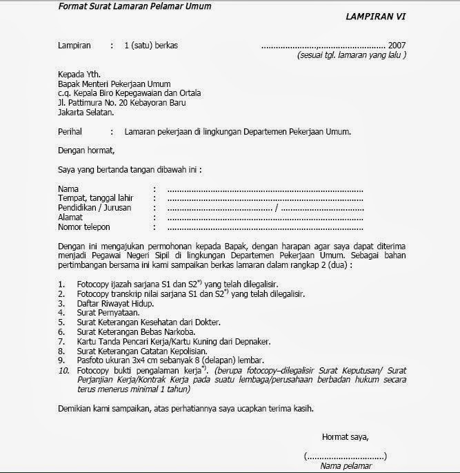 Detail Contoh Surat Lamaran Kerja Kementerian Pertanian Nomer 6