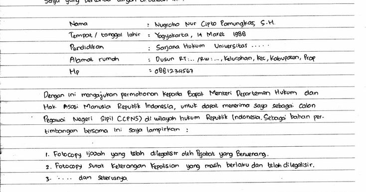 Detail Contoh Surat Lamaran Kerja Ketik Nomer 33