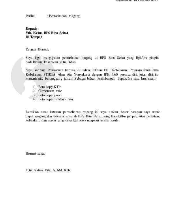 Detail Contoh Surat Lamaran Kerja Magang Nomer 56