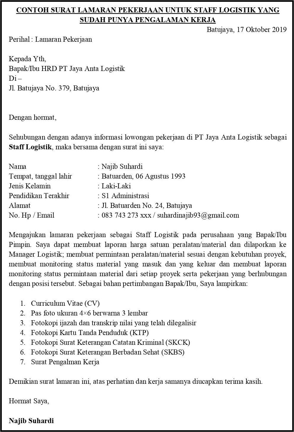 Detail Contoh Surat Lamaran Kerja Pertamina Nomer 55