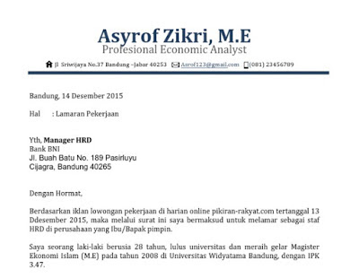 Detail Contoh Surat Lamaran Kerja Profesional Nomer 24