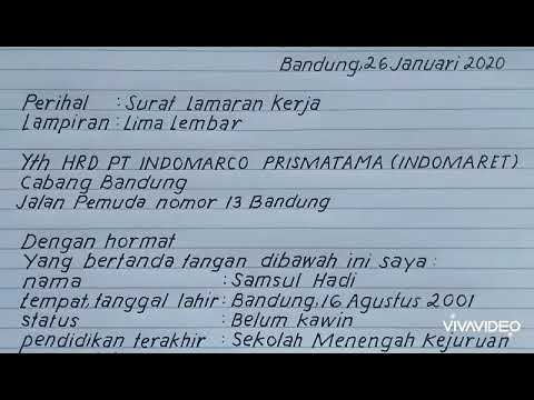 Detail Contoh Surat Lamaran Kerja Pt Tulis Tangan Nomer 55