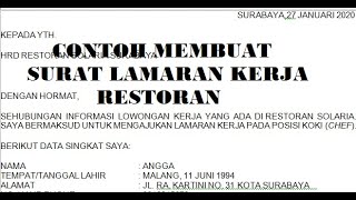 Detail Contoh Surat Lamaran Kerja Restoran Nomer 43