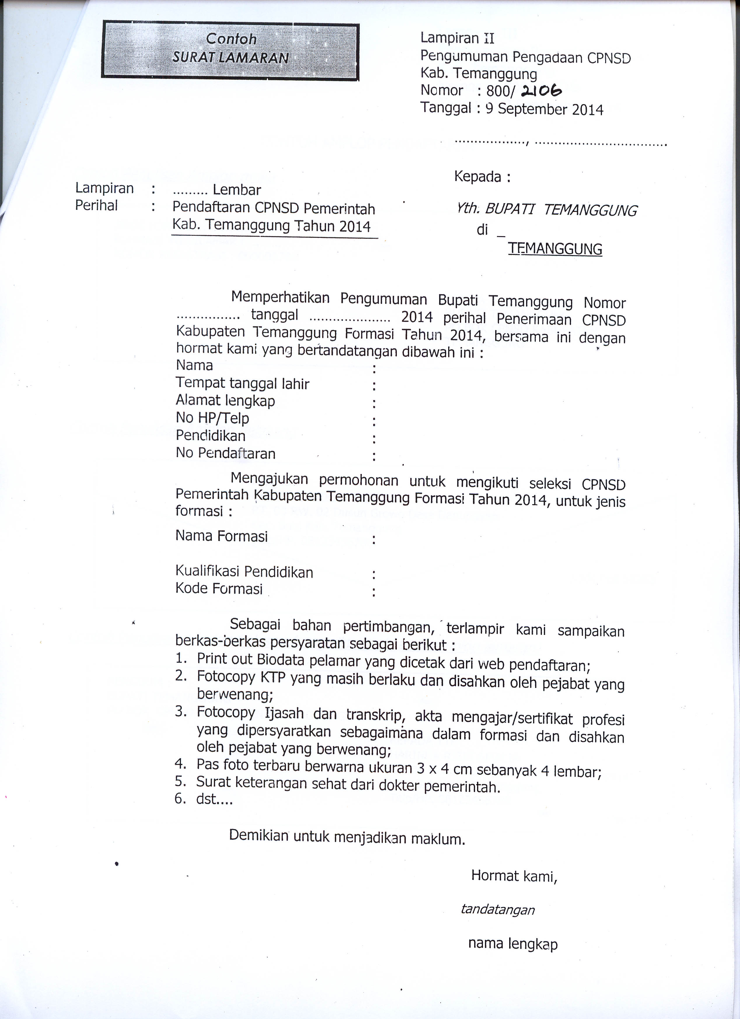 Detail Contoh Surat Lamaran Kerja Satpol Pp Nomer 31