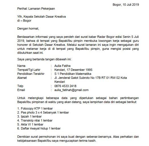 Detail Contoh Surat Lamaran Kerja Satpol Pp Nomer 33