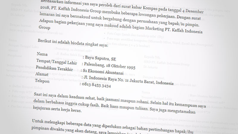 Detail Contoh Surat Lamaran Kerja Sebagai Marketing Nomer 56