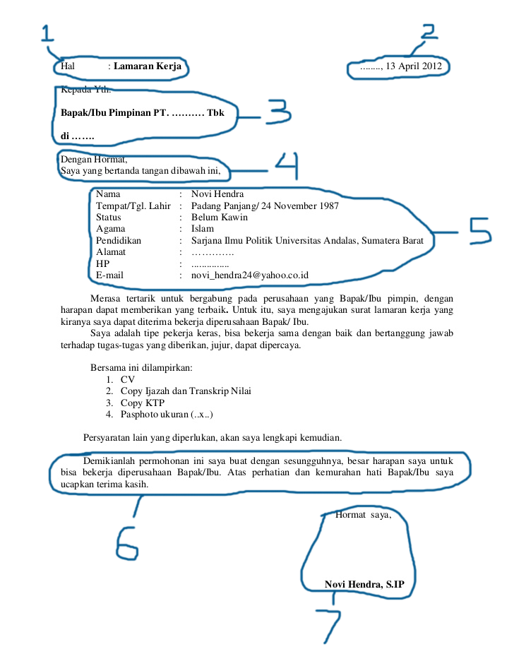 Detail Contoh Surat Lamaran Kerja Sesuai Kaidah Bahasa Indonesia Nomer 4