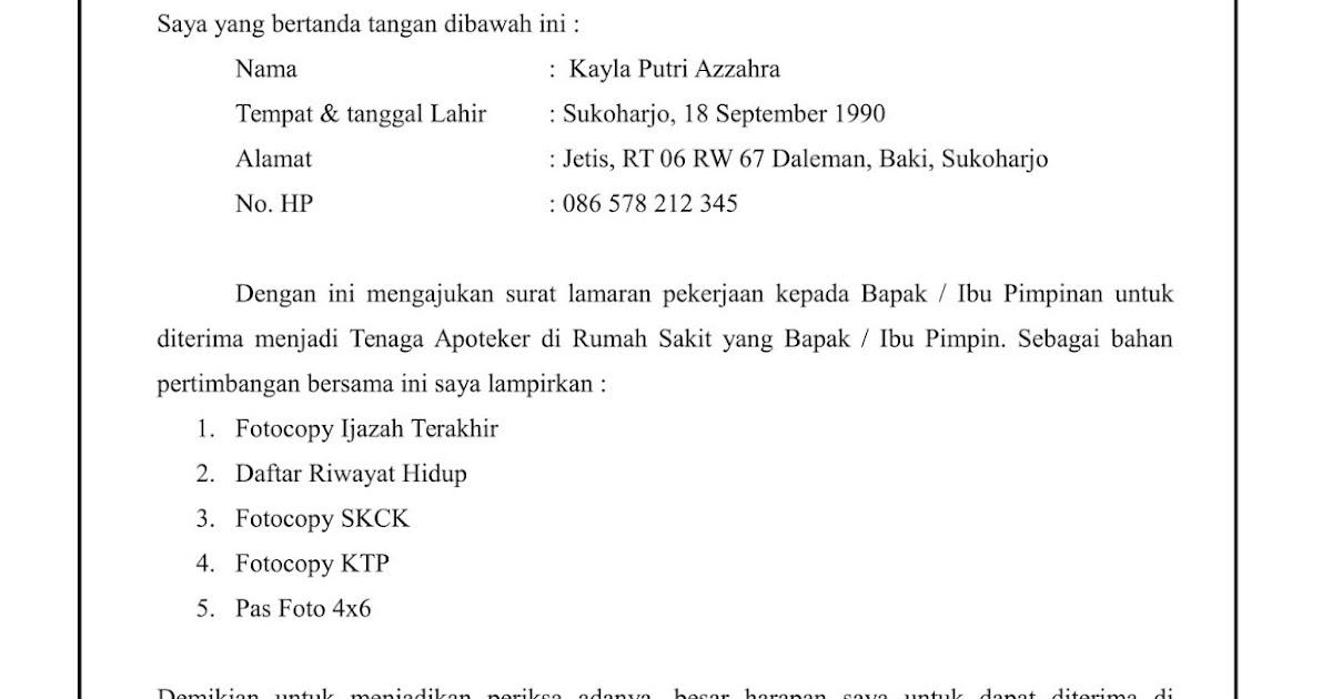 Detail Contoh Surat Lamaran Kerja Toko Nomer 44