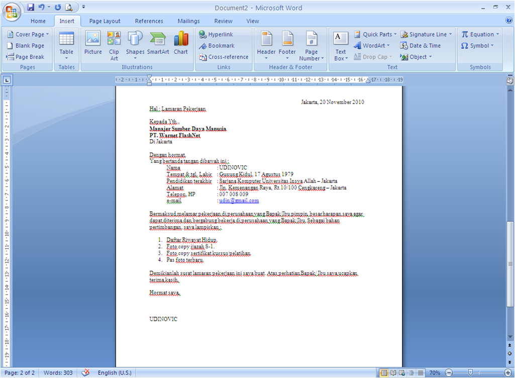 Detail Contoh Surat Lamaran Kerja Via Email Nomer 51