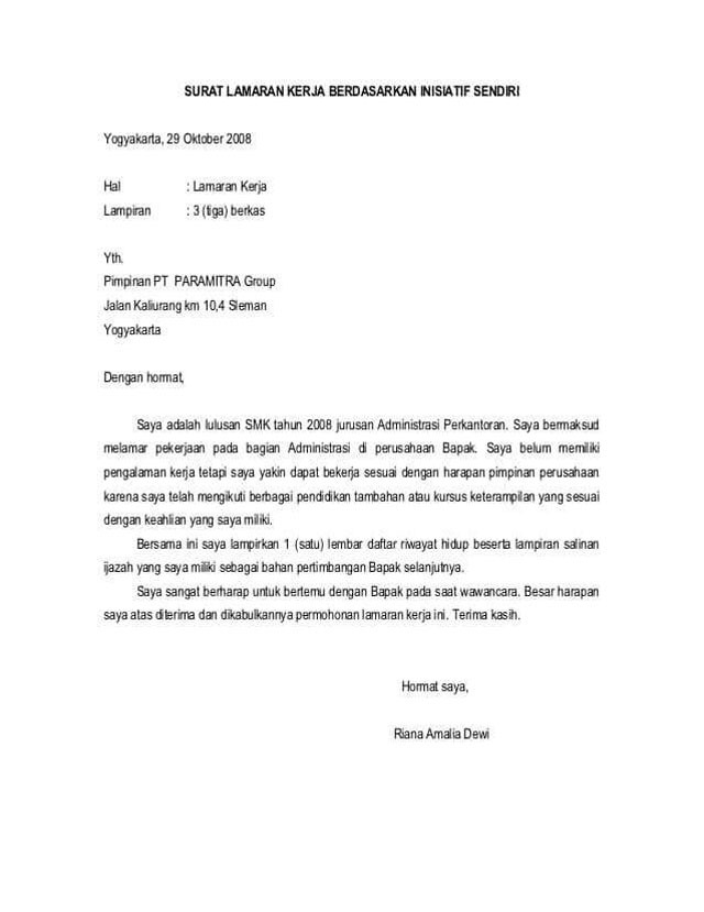 Detail Contoh Surat Lamaran Kerja Via Email Bahasa Indonesia Nomer 3
