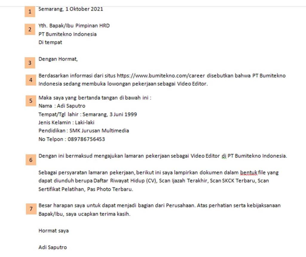 Detail Contoh Surat Lamaran Kerja Via Email Hp Nomer 58