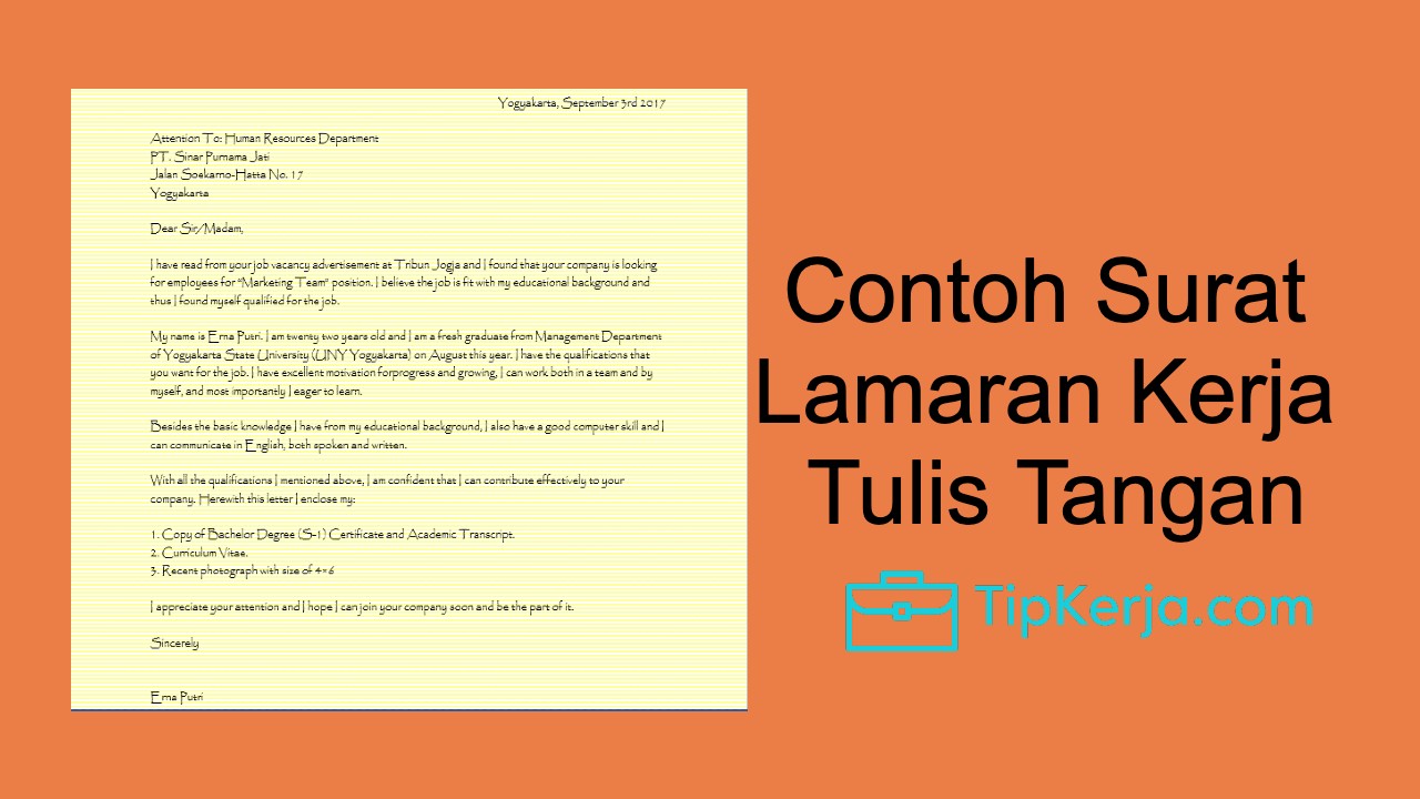 Detail Contoh Surat Lamaran Kerja Yang Baik Dan Benar Tulis Tangan Nomer 48