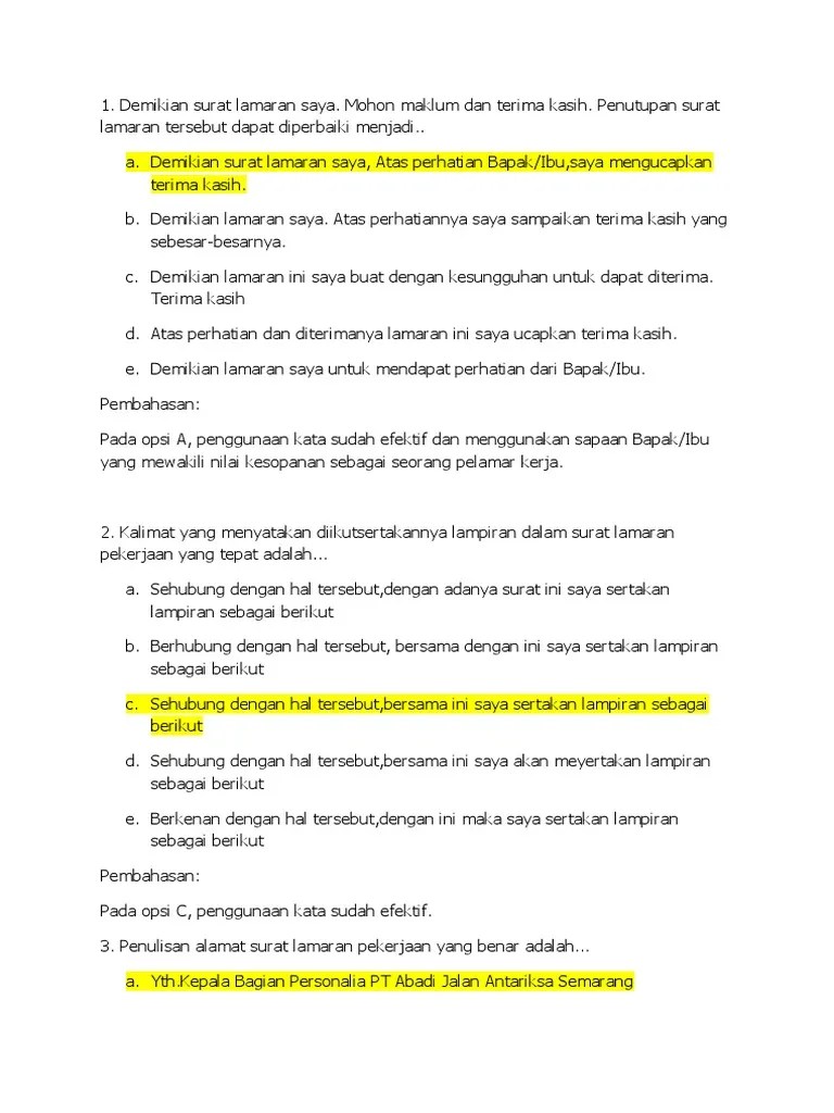 Detail Contoh Surat Lamaran Kerja Yang Salah Dan Perbaikannya Nomer 35