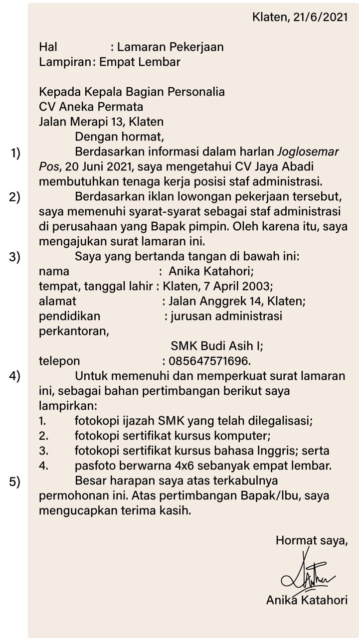 Detail Contoh Surat Lamaran Kerja Yang Salah Dan Perbaikannya Nomer 50