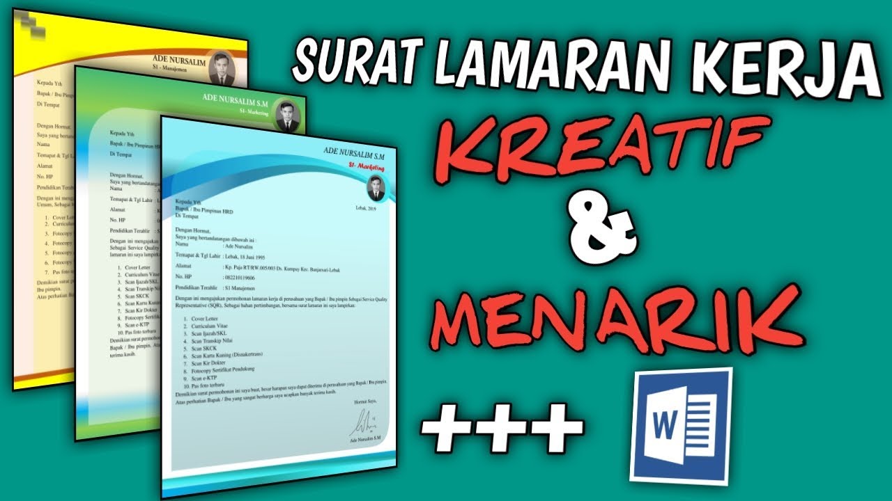 Detail Contoh Surat Lamaran Kreatif Nomer 35