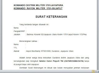 Detail Contoh Surat Lamaran Masuk Tni Nomer 33