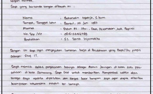 Detail Contoh Surat Lamaran Masuk Tni Nomer 36