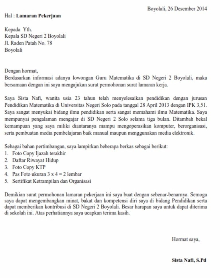 Detail Contoh Surat Lamaran Mengajar Bimbel Nomer 34