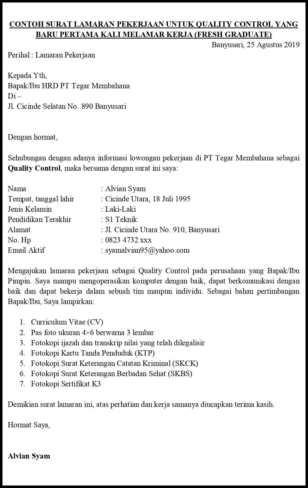 Detail Contoh Surat Lamaran Operator Produksi Nomer 34