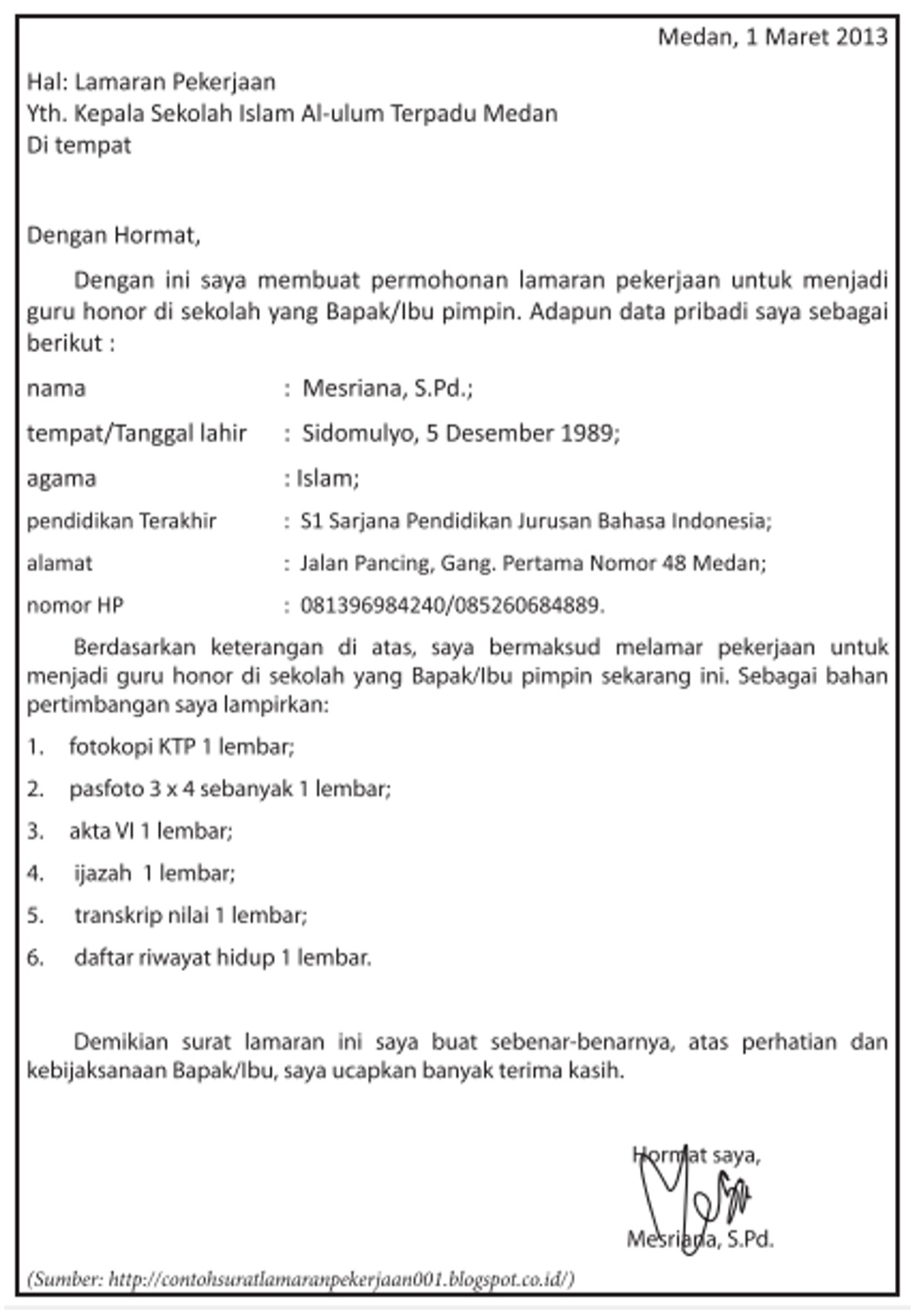 Detail Contoh Surat Lamaran Pekerjaan Menurut Kbbi Nomer 31