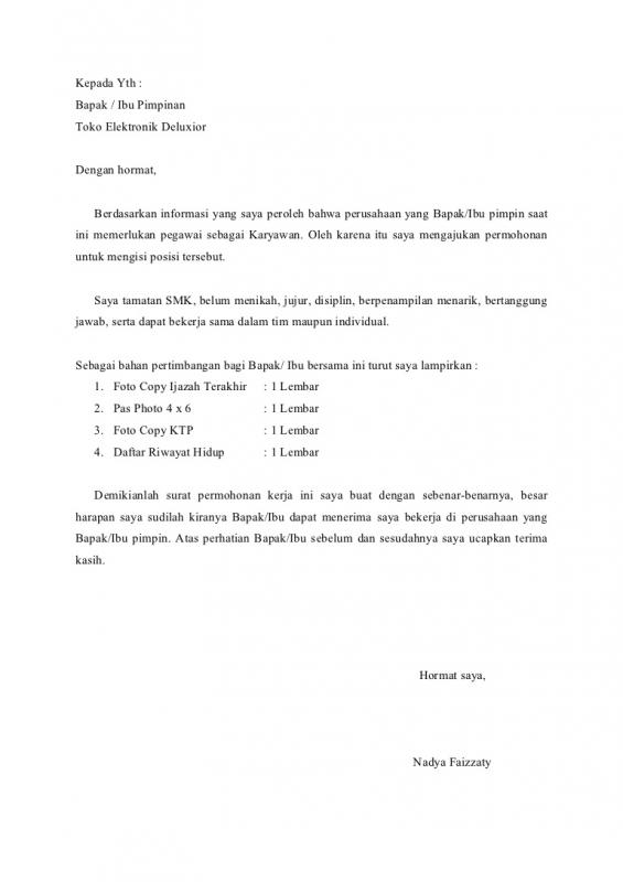 Detail Contoh Surat Lamaran Pekerjaan Perusahaan Nomer 51
