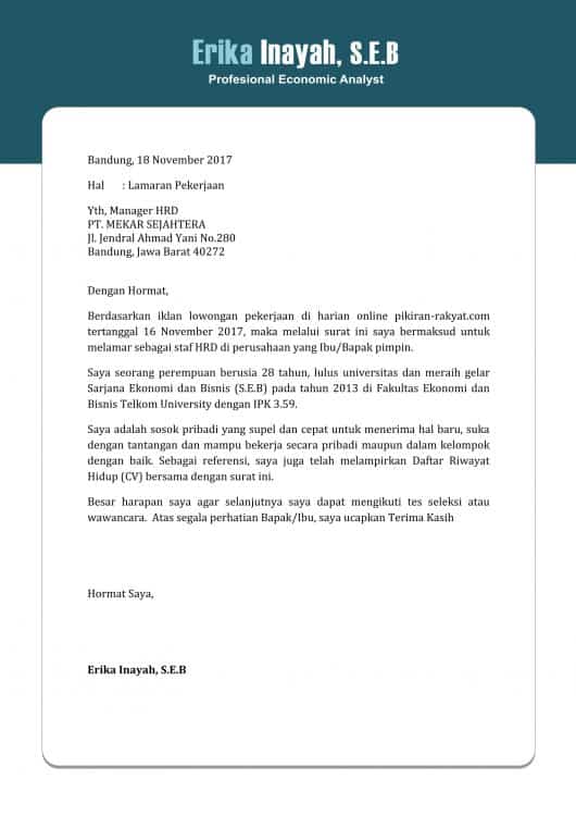 Detail Contoh Surat Lamaran Pekerjaan Yang Menarik Nomer 11