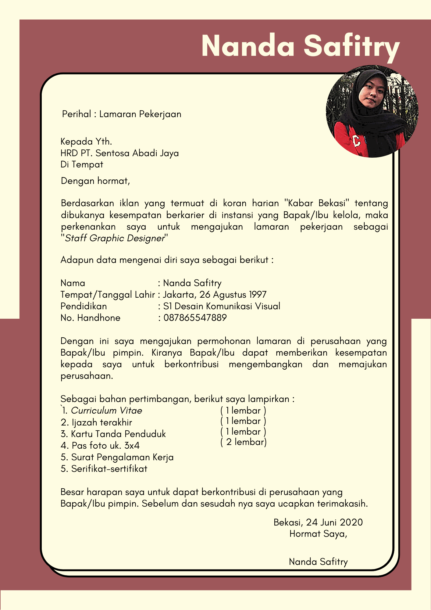 Detail Contoh Surat Lamaran Pekerjaan Yang Menarik Nomer 23