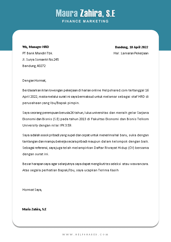Detail Contoh Surat Lamaran Pekerjaan Yang Menarik Nomer 29
