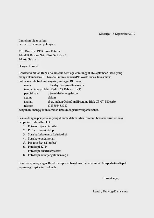 Detail Contoh Surat Lamaran Pekerjaan Yang Menarik Nomer 30