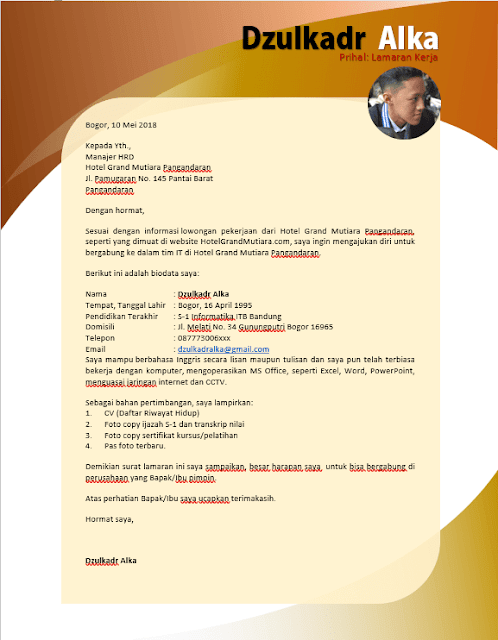 Detail Contoh Surat Lamaran Pekerjaan Yang Menarik Nomer 5