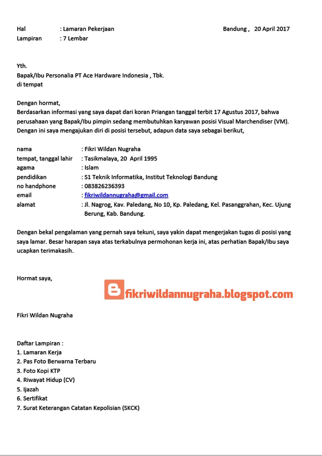 Detail Contoh Surat Lamaran Pekerjaan Yang Menarik Nomer 10