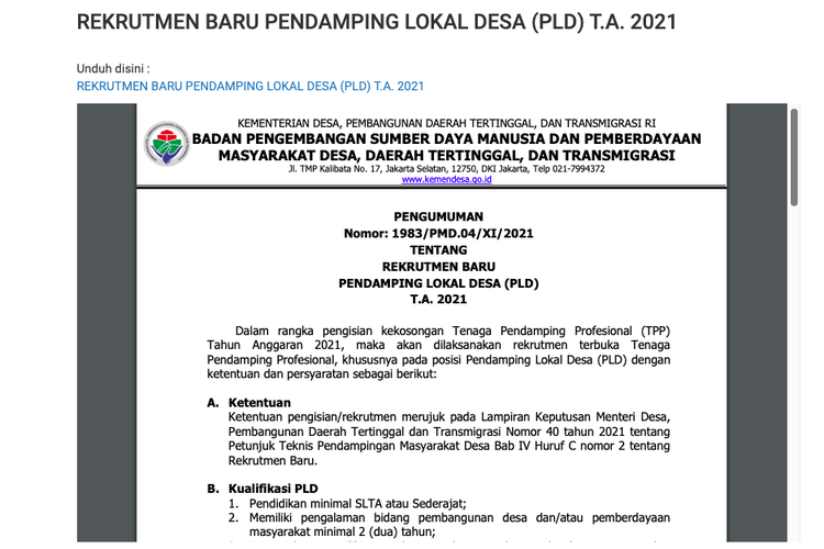 Detail Contoh Surat Lamaran Pendamping Lokal Desa Nomer 42