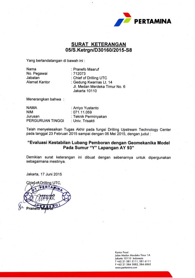 Detail Contoh Surat Lamaran Pertamina Nomer 52