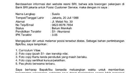 Detail Contoh Surat Lamaran Pertamina Nomer 54