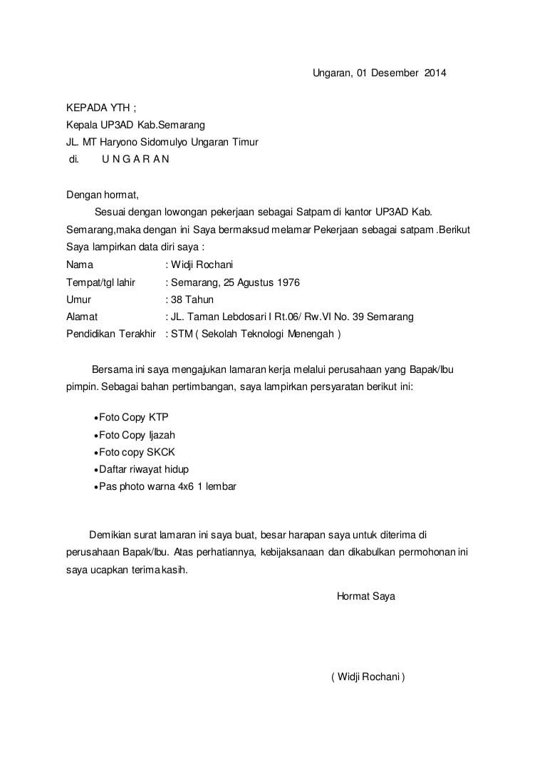 Detail Contoh Surat Lamaran Satpam Nomer 17