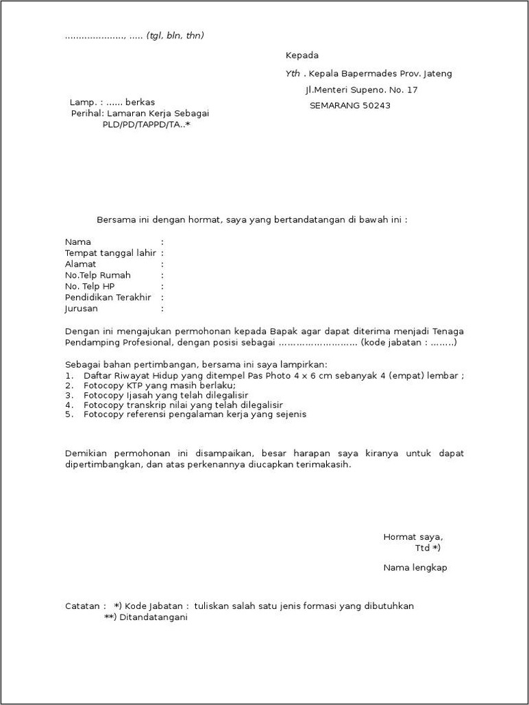 Detail Contoh Surat Lamaran Sekretaris Desa Nomer 4